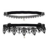 Maxbell Maxbell 2pcs Wedding Garter Embroidery Floral Sexy Garters Women/Female/Bride Black S