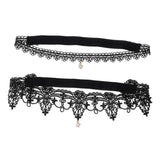 Maxbell Maxbell 2pcs Wedding Garter Embroidery Floral Sexy Garters Women/Female/Bride Black S