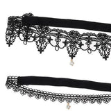 Maxbell Maxbell 2pcs Wedding Garter Embroidery Floral Sexy Garters Women/Female/Bride Black S