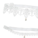 Maxbell Maxbell 2pcs Wedding Garter Embroidery Floral Sexy Garters Women/Female/Bride White S