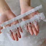 Maxbell Maxbell 2pcs Wedding Garter Embroidery Floral Sexy Garters Women/Female/Bride White S