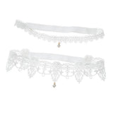 Maxbell Maxbell 2pcs Wedding Garter Embroidery Floral Sexy Garters Women/Female/Bride White S