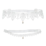 Maxbell Maxbell 2pcs Wedding Garter Embroidery Floral Sexy Garters Women/Female/Bride White S