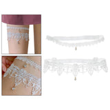 Maxbell Maxbell 2pcs Wedding Garter Embroidery Floral Sexy Garters Women/Female/Bride White S