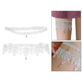 Maxbell Maxbell 2pcs Wedding Garter Embroidery Floral Sexy Garters Women/Female/Bride White S