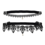 Maxbell Maxbell 2pcs Wedding Garter Embroidery Floral Sexy Garters Women/Female/Bride Black M
