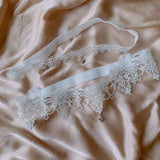 Maxbell Maxbell 2pcs Wedding Garter Embroidery Floral Sexy Garters Women/Female/Bride White M