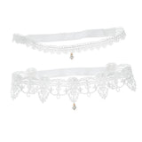 Maxbell Maxbell 2pcs Wedding Garter Embroidery Floral Sexy Garters Women/Female/Bride White M