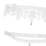 Maxbell Maxbell 2pcs Wedding Garter Embroidery Floral Sexy Garters Women/Female/Bride White M