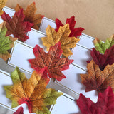 11 Colors Artificial Maple Leaves Fake Fall Leaf Events Party Shower Decor F