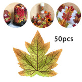 11 Colors Artificial Maple Leaves Fake Fall Leaf Events Party Shower Decor F