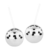 Maxbell 8 Pieces Disco Ball Cup Cocktail Cup Tea Bottle for Bar Wine Glass