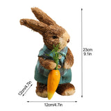 Maxbell 2 Pieces Standing Bunny Straw Rabbit Easter Desktop Artificial Animal Decor