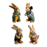 Maxbell 2 Pieces Standing Bunny Straw Rabbit Easter Desktop Artificial Animal Decor