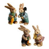 Maxbell 2 Pieces Standing Bunny Straw Rabbit Easter Desktop Artificial Animal Decor