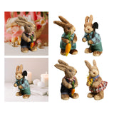 Maxbell 2 Pieces Standing Bunny Straw Rabbit Easter Desktop Artificial Animal Decor