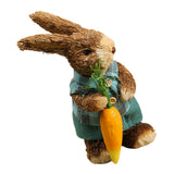 Maxbell 2 Pieces Standing Bunny Straw Rabbit Easter Desktop Artificial Animal Decor