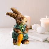 Maxbell 2 Pieces Standing Bunny Straw Rabbit Easter Desktop Artificial Animal Decor