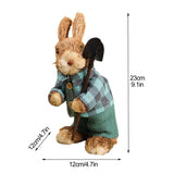 Maxbell 2 Pieces Standing Bunny Straw Rabbit Easter Desktop Artificial Animal Decor