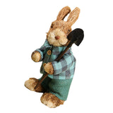 Maxbell 2 Pieces Standing Bunny Straw Rabbit Easter Desktop Artificial Animal Decor