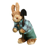 Maxbell 2 Pieces Standing Bunny Straw Rabbit Easter Desktop Artificial Animal Decor