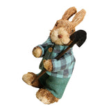Maxbell 2 Pieces Standing Bunny Straw Rabbit Easter Desktop Artificial Animal Decor