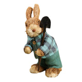 Maxbell 2 Pieces Standing Bunny Straw Rabbit Easter Desktop Artificial Animal Decor
