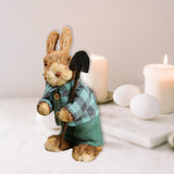 Maxbell 2 Pieces Standing Bunny Straw Rabbit Easter Desktop Artificial Animal Decor