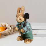 Maxbell 2 Pieces Standing Bunny Straw Rabbit Easter Desktop Artificial Animal Decor
