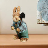 Maxbell 2 Pieces Standing Bunny Straw Rabbit Easter Desktop Artificial Animal Decor