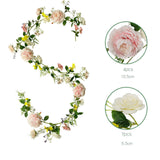 Maxbell 3x Artificial Flower Silk Rose Leaf Garland Wedding Rose Vine Hotel