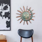 Maxbell Metal Wall Art Decoration Sun and Moon Creative Hanging for Office Home
