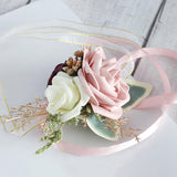 Rose Corsage Bracelet Wrist Corsage Rose Boutonniere for Bride, Prom White