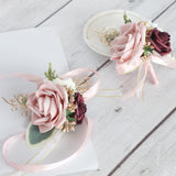 Rose Corsage Bracelet Wrist Corsage Rose Boutonniere for Bride, Prom White