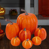 Maxbell 7x Artificial Pumpkins Foam Crafts Fall Halloween DIY Fireplace Party yellow
