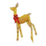 Christmas Deer Yard Ornament with Red Bows Glowing for Outside Garden Home Small