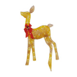 Christmas Deer Yard Ornament with Red Bows Glowing for Outside Garden Home Small