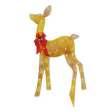 Christmas Deer Yard Ornament with Red Bows Glowing for Outside Garden Home Small