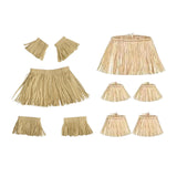 Maxbell 5x5 Pieces Hawaii Grass Skirt Hawaii Skirt Fancy Dress Costume for Party Raffia paper