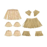 Maxbell 6x5 Pieces Hawaii Grass Skirt Hawaii Skirt Fancy Dress Costume for Party Raffia paper