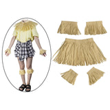 Maxbell 4x5 Pieces Hawaii Grass Skirt Hawaii Skirt Fancy Dress Costume for Party Raffia paper