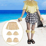 Maxbell 6x5 Pieces Hawaii Grass Skirt Hawaii Skirt Fancy Dress Costume for Party Raffia
