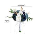 Maxbell 2xBridesmaid Flower Bridal Holding Wedding Bouquet for Wedding Home Graduation Blue White