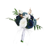 Maxbell 2xBridesmaid Flower Bridal Holding Wedding Bouquet for Wedding Home Graduation Blue White