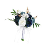 Maxbell 2xBridesmaid Flower Bridal Holding Wedding Bouquet for Wedding Home Graduation Blue White