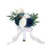 Maxbell 2xBridesmaid Flower Bridal Holding Wedding Bouquet for Wedding Home Graduation Blue White
