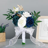 Maxbell 2xBridesmaid Flower Bridal Holding Wedding Bouquet for Wedding Home Graduation Blue White