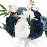 Maxbell 2xBridesmaid Flower Bridal Holding Wedding Bouquet for Wedding Home Graduation Blue White