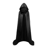 Maxbell 2xHalloween Cape Robe Party Dress up Gothic Hooded Cloak for Unisex Adults Men 140cm black