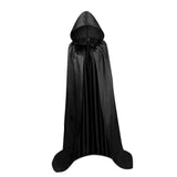 Maxbell 3xHalloween Cape Robe Party Dress up Gothic Hooded Cloak for Unisex Adults Men 140cm black